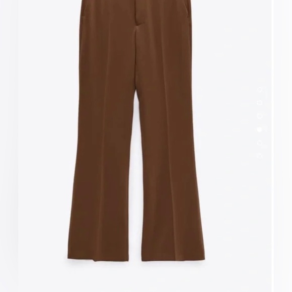 ZARA BROWN FLARED PANTS TROUSERS NWT - Picture 6 of 9